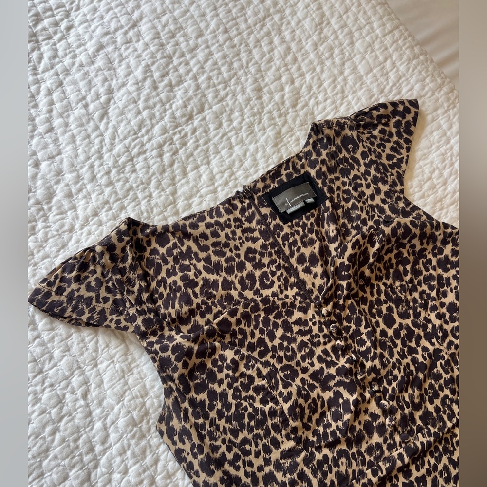 Leopard Print Midi Dress - Brown - Picture 4 of 9